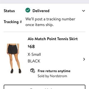 Alo Match Point Black Tennis Skirt XS